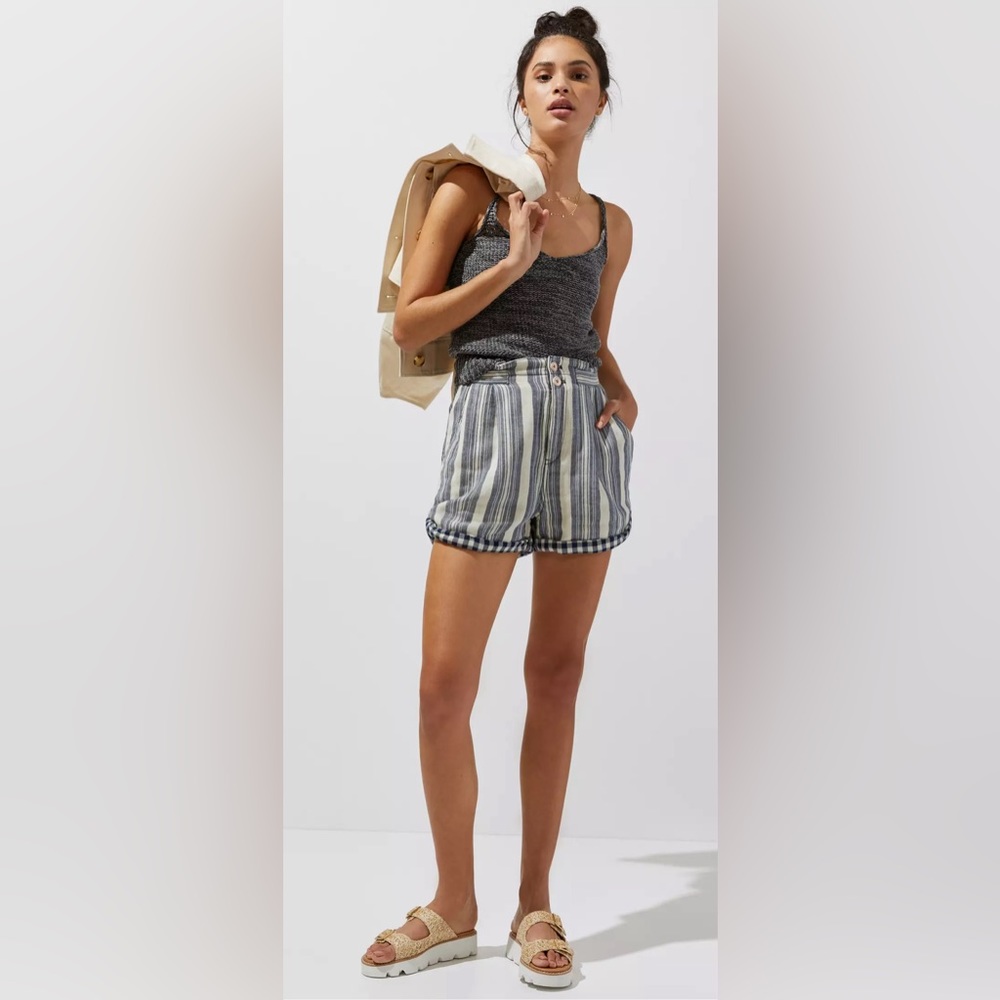 Pilcro Anthropologie Womens Multicolor Striped Everyday Mom Shorts Size 29